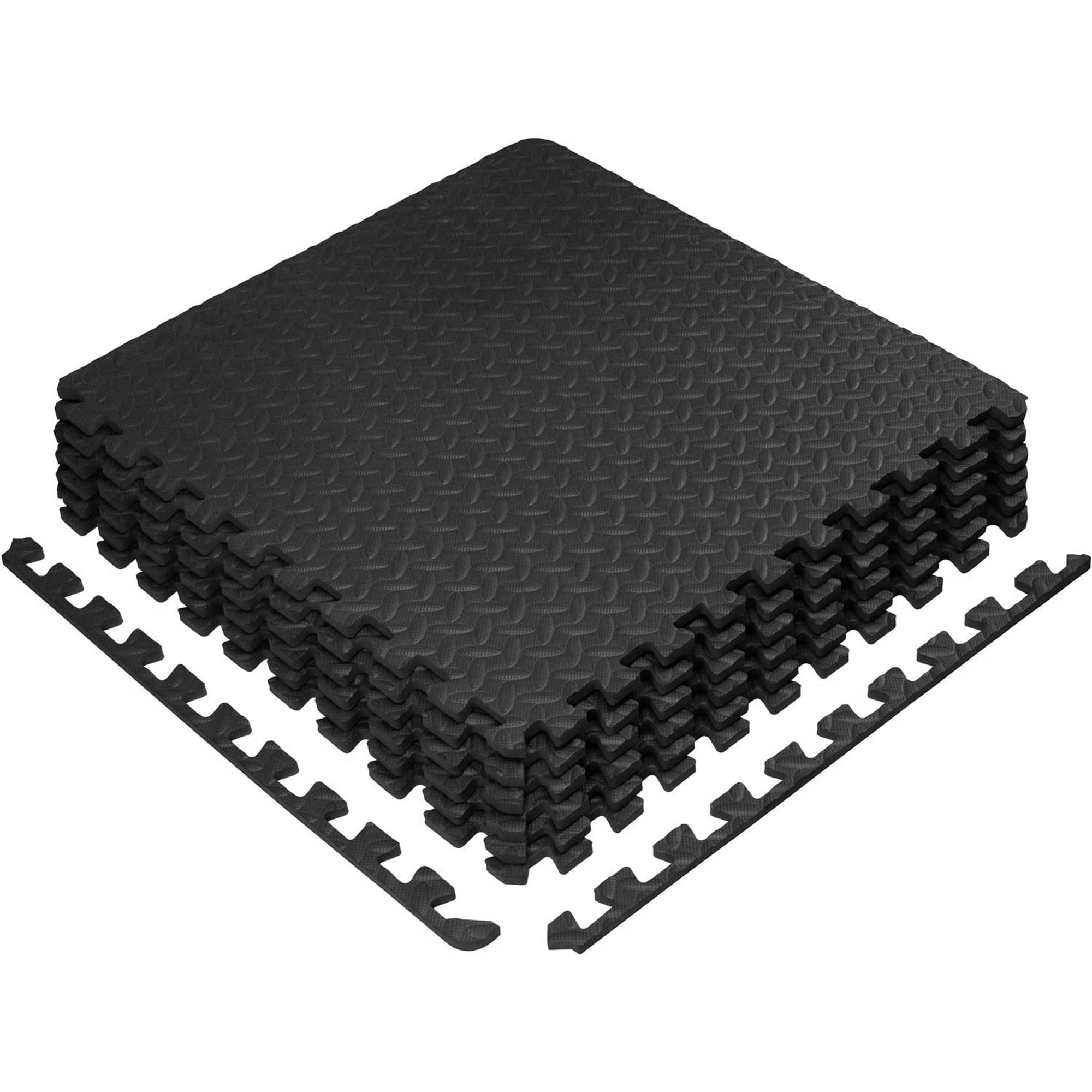 Black 24SQFT Interlocking EVA Foam Exercise Mats