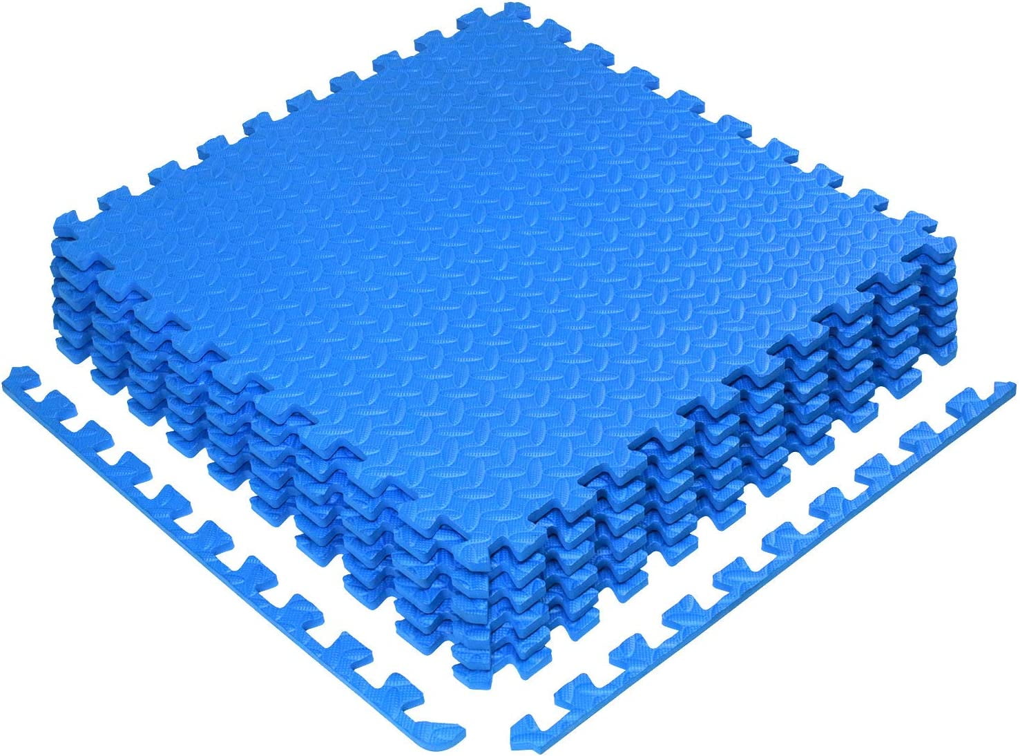 6-Pk) ProsourceFit Extra Thick Puzzle Exercise Mat Blue 3/4 24 sq ft EVA  foam