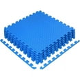 thumbnail image 1 of Yes4All 6 pcs Interlocking Exercise Foam Mats, Cover 24 sqft, 3/8 inch, Blue Color, 1 of 8