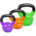 thumbnail image 1 of Yes4All 60 lb Vinyl Coated / PVC Kettlebell, Multicolor, Combo / Set, Includes 10-15lb, 1 of 7