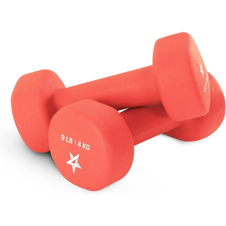 Yes4All Neoprene Coated Dumbbells Hand Weight Sets Walking Home Fitness Workout Dark Red 9LBS Walmart