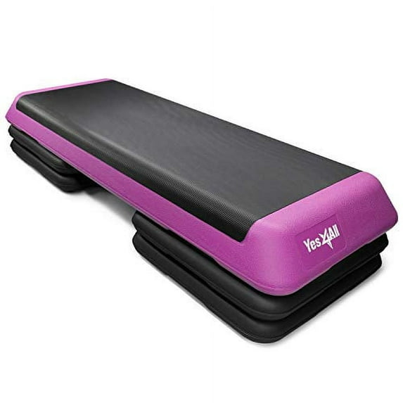 Yes4All Adjustable Aerobic Step Platform with 4 Risers (Pink)