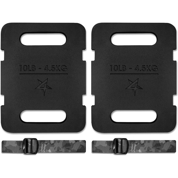 Yes4All Adjustable Ruck Weight 20LBS with Straps for Rucking, Swings, Squat, Strength Training, Fitness Workout and Home Exercises