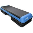 thumbnail image 1 of Yes4All Adjustable Workout Aerobic Exercise Step Platform Health Club Size with 4 Adjustable Risers Included and Extra Risers Options - Blue Black, 1 of 6