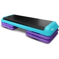 thumbnail image 1 of Yes4All Adjustable Workout Aerobic Exercise Step Platform Health Club Size with 4 Adjustable Risers Included and Extra Risers Options - Teal Purple, 1 of 6