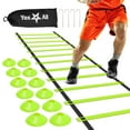 thumbnail image 1 of Yes4All Agility Ladder – Adjustable Speed & Agility Training Equipment for All Ages, Durable Speed Ladder, Multiple Combo Sets Available, Lime, 12 Agility Cones, 4 Steel Stakes, 1 of 7