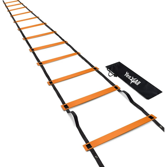 Yes4All Agility Ladder With Carry Bag, 12 Rungs, Orange