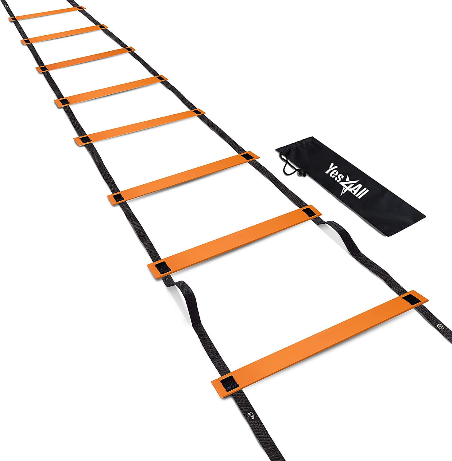 Yes4All Agility Ladder With Carry Bag, 8 Rungs, Rainbow