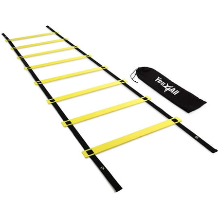 Yes4All Agility Ladder With Carry Bag, 8 Rungs, Yellow
