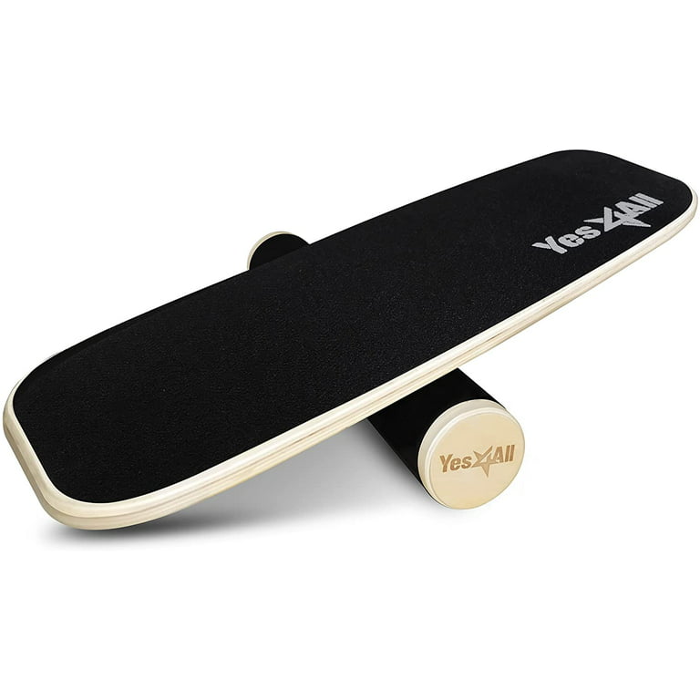 Yes4All Balance Board Trainer Wooden with Adjustable Stoppers – 3 Distance  Options: 11, 16 and 22 in, Black 