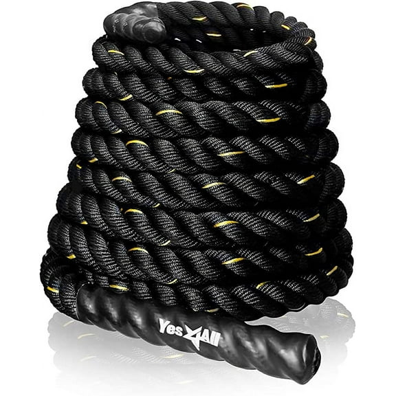 Yes4All Battle Rope 40ft 2in Anti-Slip Poly Dacron for Full Body Workout, Home Gym