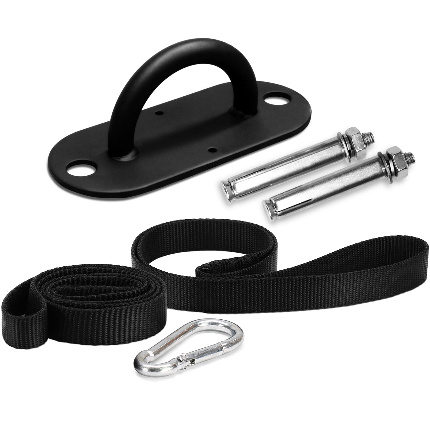 Yes4All Battle Rope Anchor Kit – Included 2 Webbing Strap, 2 Steel Anchor  Bolts and Snap Hook 