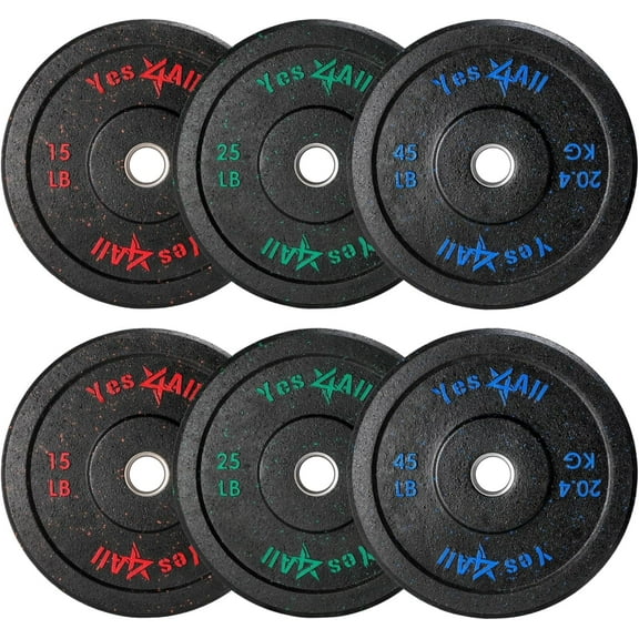 Yes4All Bumper Weight Plate Set 100lbs