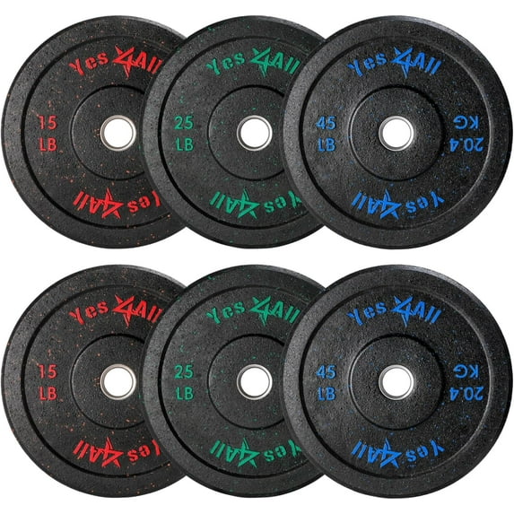 Yes4All Bumper Weight Plate Set 380lbs