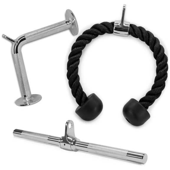 Yes4All Cable Machine Attachments w/ Tricep Rope, Straight Bar, and V Bar; 880lb Capacity