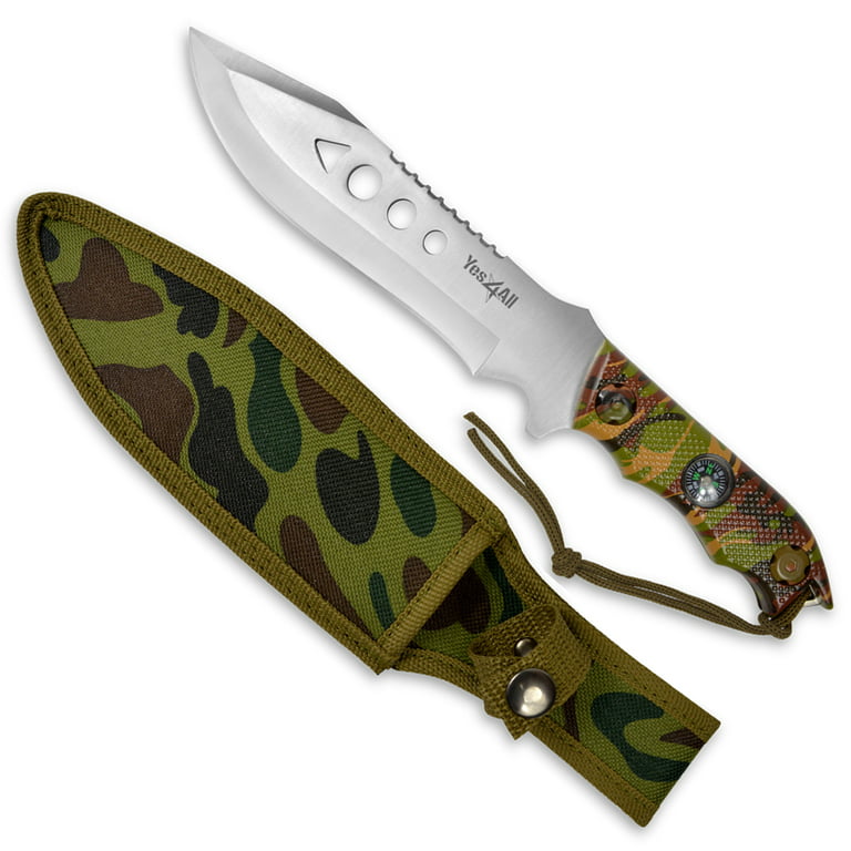 MILITARY CAMO FOLDER AND HUNTER KNIFE SET - J&L Self Defense Products