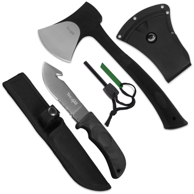Yes4All Camping Axe and Knife Kit with Sheath & Fire Starter (H105