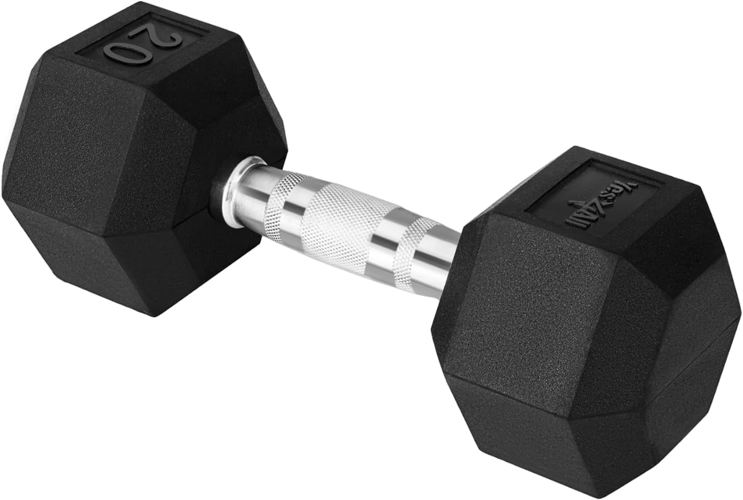 Yes4All 20 LBS Chrome Grip Encased Hex Dumbbells – Durable Hand Weights with Anti-Slip Design, Perfect for Strength Training and Workouts