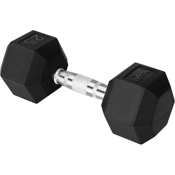 Yes4All 25 LBS Chrome Grip Encased Hex Dumbbells – Durable Hand Weights with Anti-Slip Design, Perfect for Strength Training and Workouts
