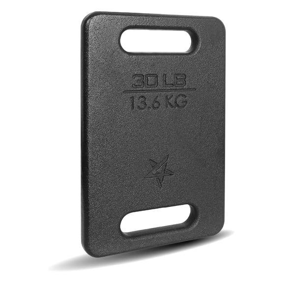 Yes4All Cast Iron Rucking Weight w/ Ergonomic Rounded Handle, Single, 30 Pounds