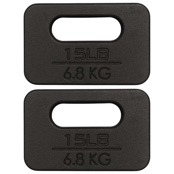 Yes4All Cast Iron Rucking Weight with Ergonomic Rounded Handle, Pair, 15 Pounds