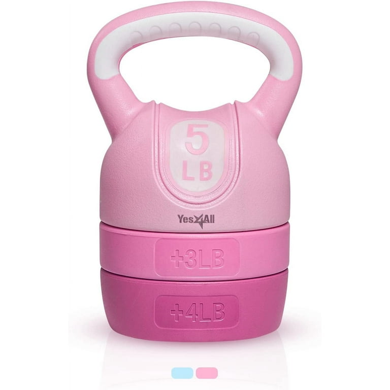Yes4All Cement Adjustable kettlebell Pink 12 lbs