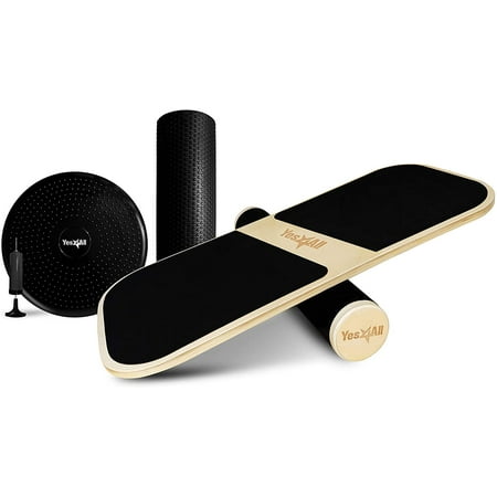 Yes4All Combo Balance Board Trainer, 3-in-1 set with 3 Interchangeable Bases, Rocker, Air Cushion and Roller