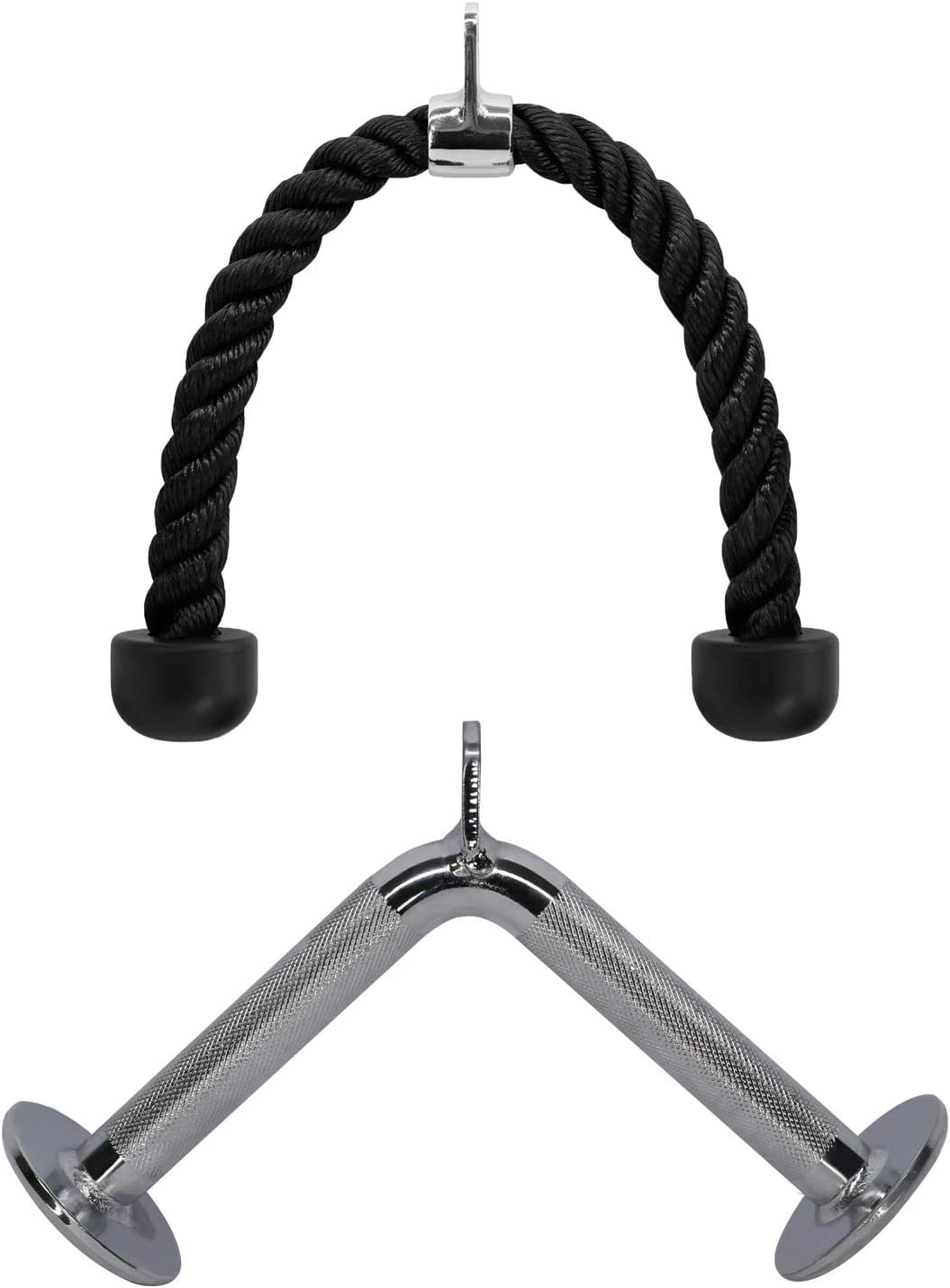 Yes4All Deluxe Tricep Pull Down Rope + V-shaped Bar Cable Attachment Combo - image 1 of 5