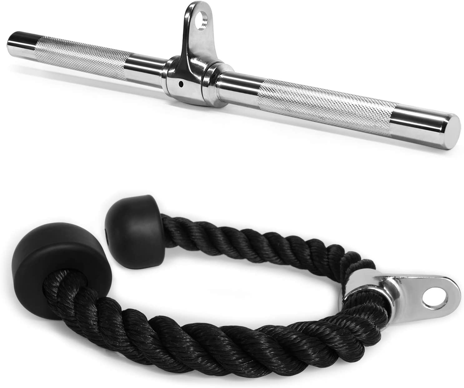 Yes4All Deluxe Tricep Rope + Straight Rotating Bar Cable Attachment Combo - image 1 of 5