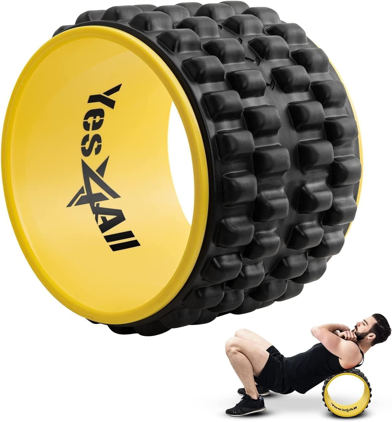 Yes4All Extra-Wide Massage Wheel Roller/Back Cracker Wheel/Yoga