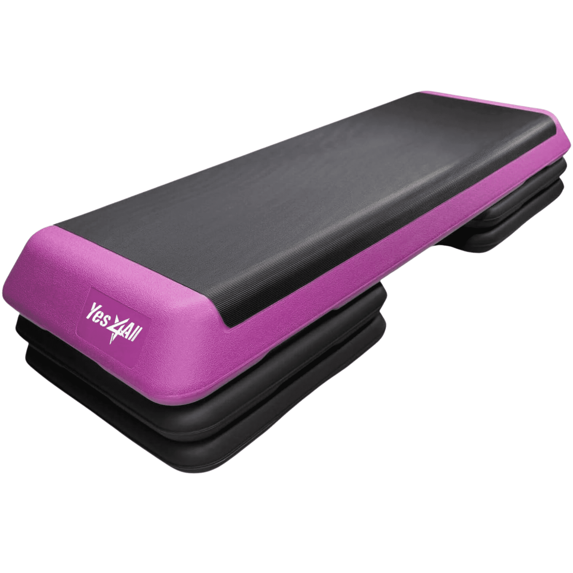 Yes4All Health Club Sized Adjustable Aerobic Exercise Step Platform with 4 Included Adjustable Risers and Extra Riser Options Pink Black Walmart