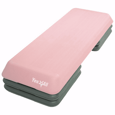 Yes4All Aerobic Step Platform With Pilates Bar & Resistance Band - Adjustable Height 6" To 8", Anti-Slip Surface