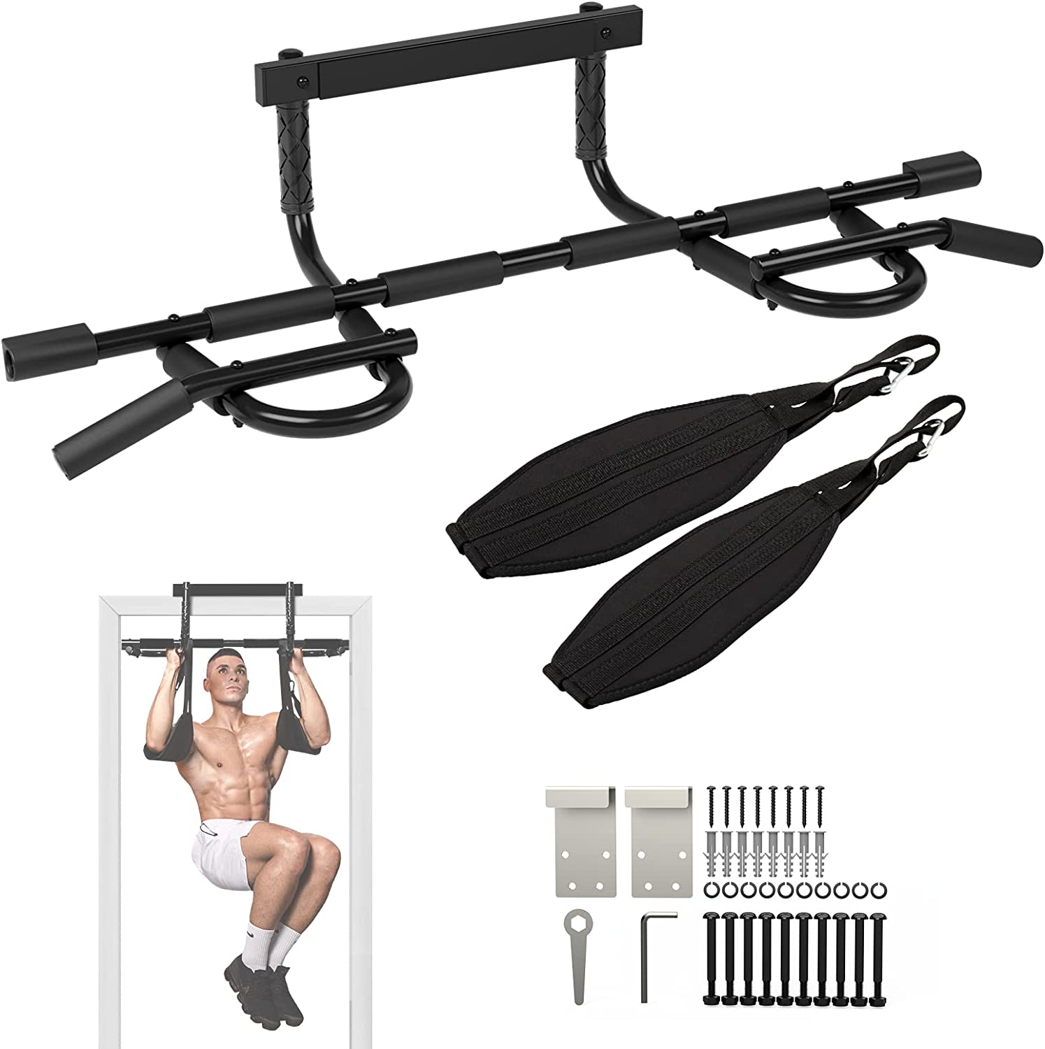 Heavy Duty Doorway Trainer MultiGrip ChinUp/PullUp Bar