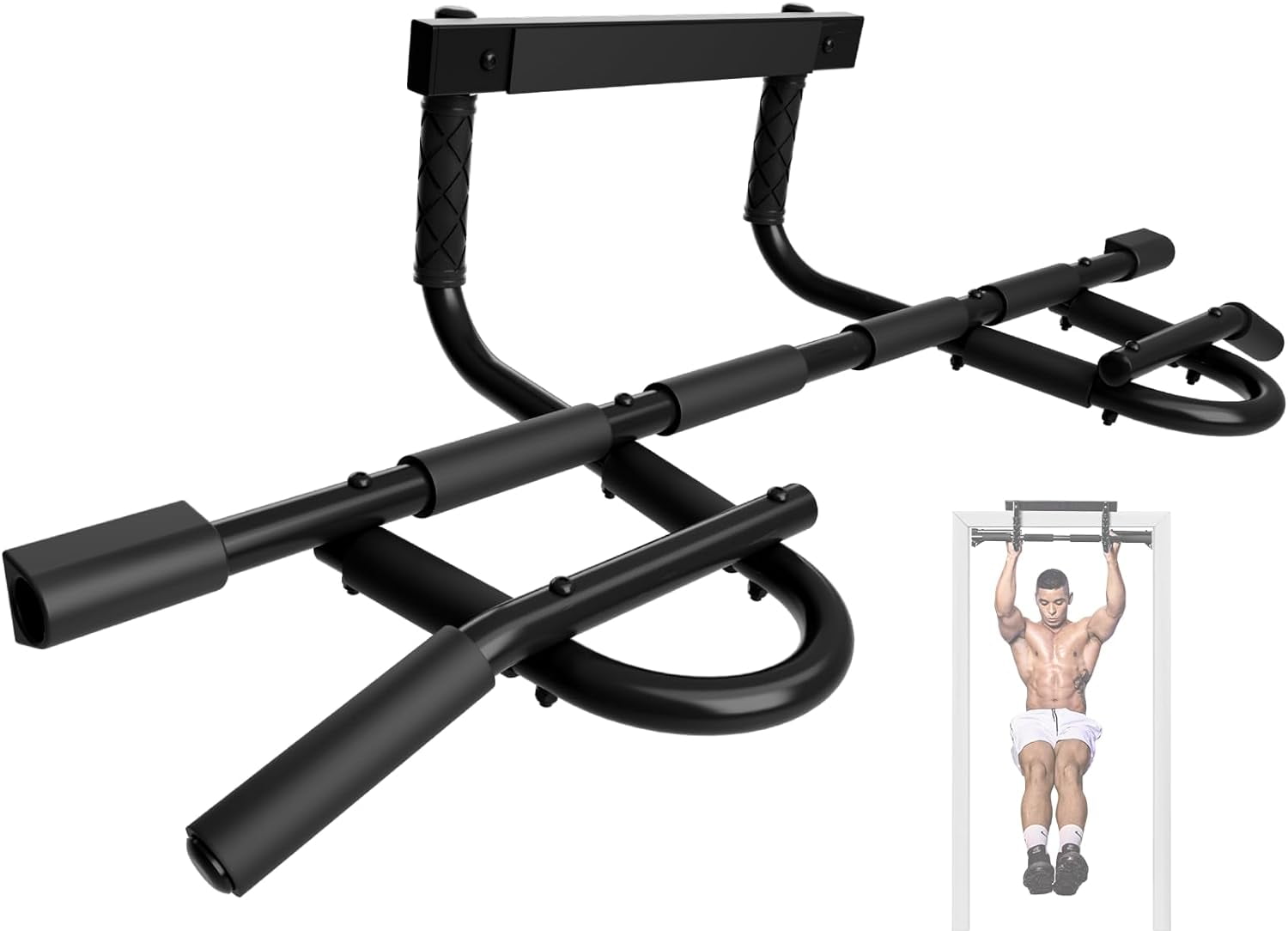 Yes4All Heavy Duty Pull Up Bar for Doorway, Solid 1 Piece Main Bar