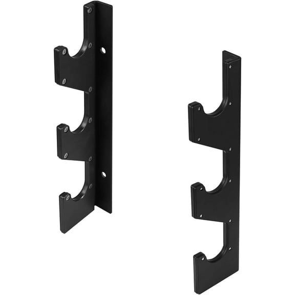 Yes4All Horizontal Wall Mounted Barbell Rack - 3 Bar Vertical Barbell Storage Rack - Weight Bar Holder (1 Pair)