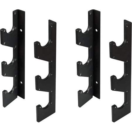 Yes4All Horizontal Wall Mounted Olympic Barbell Rack - 6 Bar Vertical Barbell Storage Rack - Weight Bar Holder (2 Pairs)