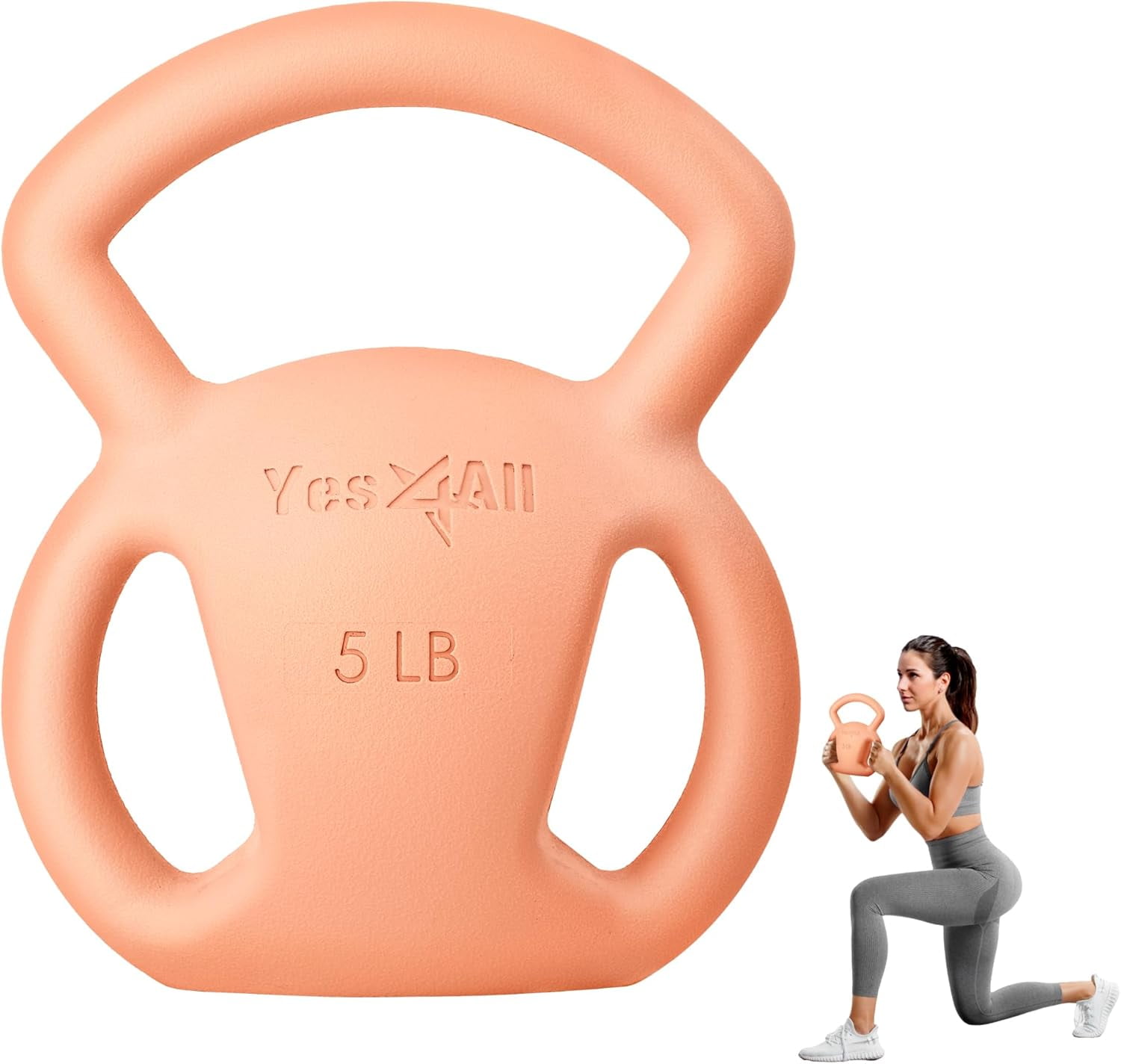 Yes4All Kettlebell Weight with Wide Multigrip Handle for Dumbbell