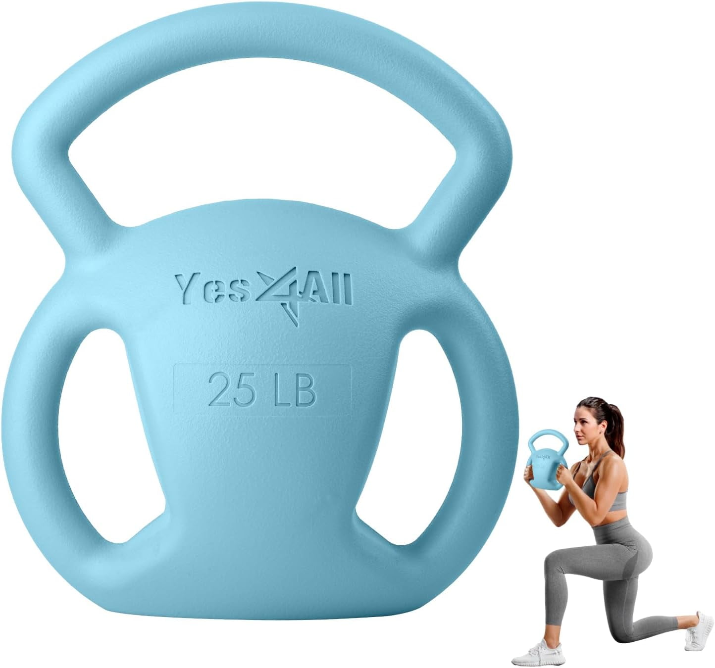 Yes4All Kettlebell Weight with Wide Multigrip Handle for Dumbbell