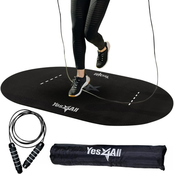 Yes4All Large Size Jump Rope Mat with Jump Rope & Carry Bag, Non-slip Waterproof Indoor Outdoor Damage-Free Equipment & Floor