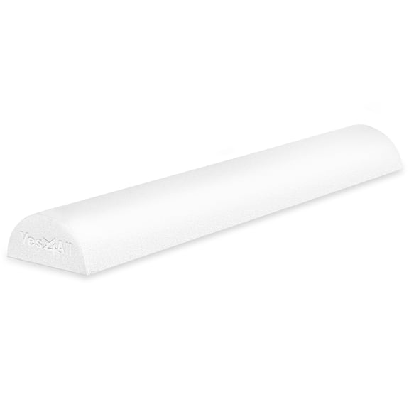 Yes4All Medium Firm Half Round PE Foam Roller for Massage & Exercise, 36 Inch, White