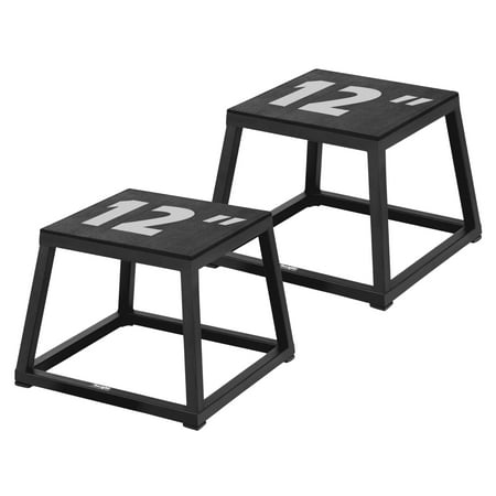Yes4All Metal Plyometric Box - Set of 2 12" Steel Plyo Box - Arrives Assembled - Plyo Box Sturdy, Anti-Slip, Perfect for Home Gym Workouts