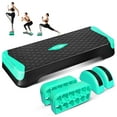 thumbnail image 1 of Yes4All 2-in-1 Adjustable Aerobic Stepper with Rocker Balance Board Legs for Home Workout, Step Exercise & Balance Training - Neo Green, 1 of 8