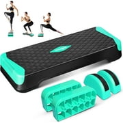 Yes4All Multifunctional Adjustable Aerobic Stepper, Extra Half Round Legs, for Workout Exercise (Neo Green)