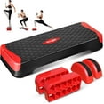 thumbnail image 1 of Yes4All Multifunctional Adjustable Aerobic Stepper, Extra Half Round Legs, for Workout Exercise (Red), 1 of 8