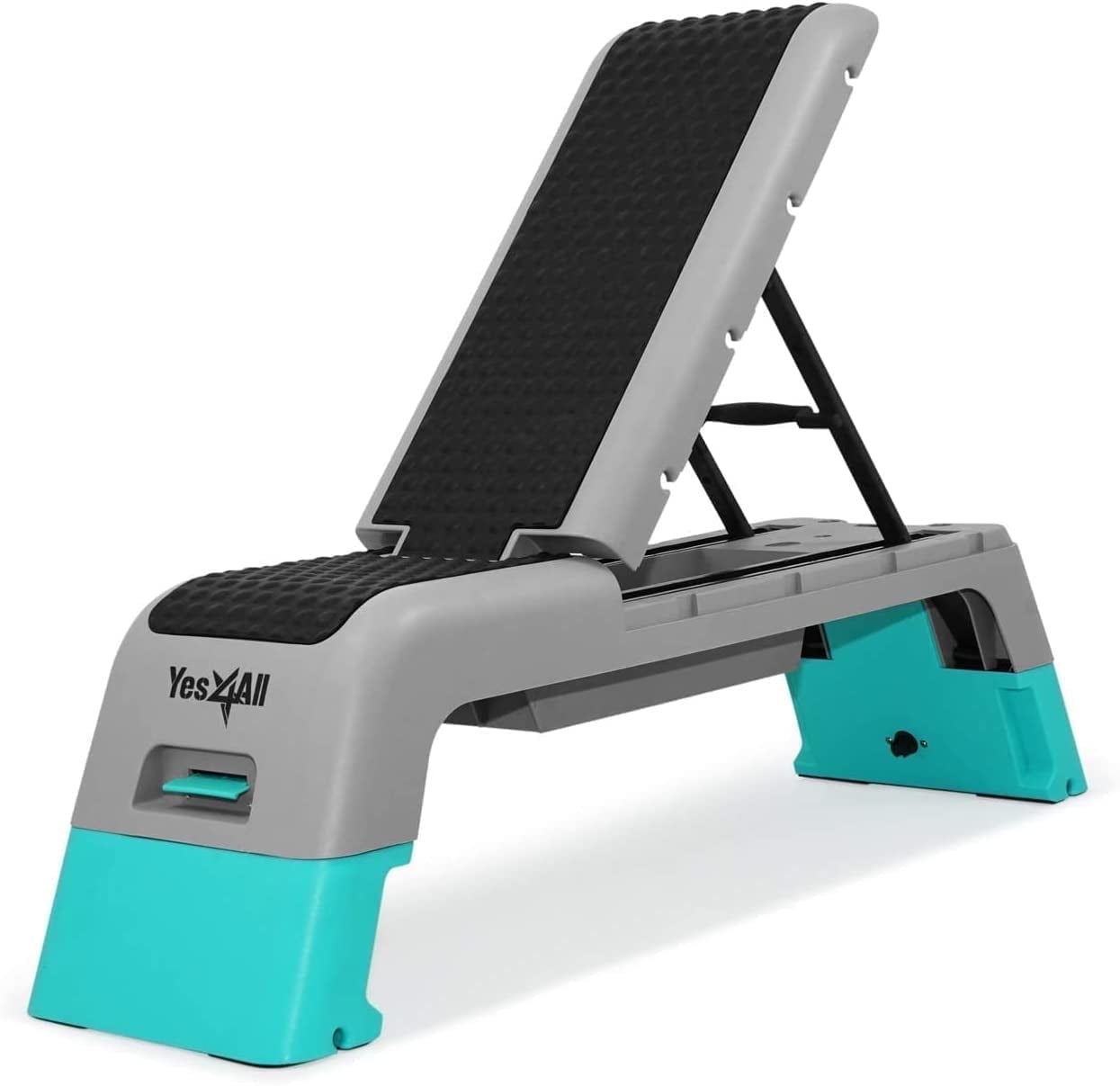 Yes4All Multifunctional Fitness Aerobic Step Platform and Aerobic Deck Blue and Grey