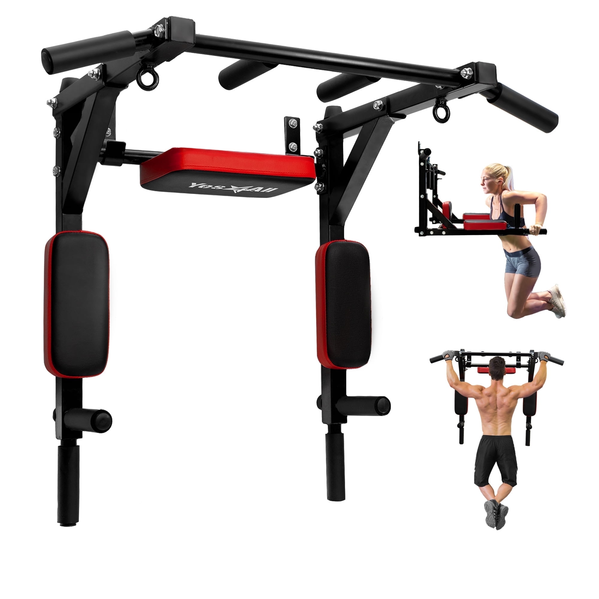 Free Shipping Yes4All 515 lbs Multifunctional Wall Mounted Pull Up Bar Chin Up Bar Dip Station for Home Gym Workout Power Tower Set Training Equipment Fitness Supports Walmart