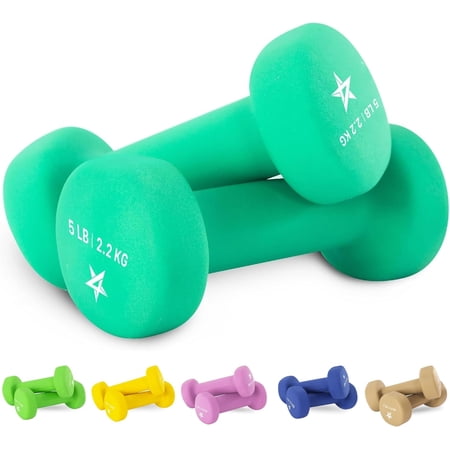 Neoprene Coated Dumbbell Hand Weight Sets of 2 - Multiple Weight Options with 15 Colors, Anti-roll, Anti-Slip, Hexagon Shape price history and forecast - Unbranded no