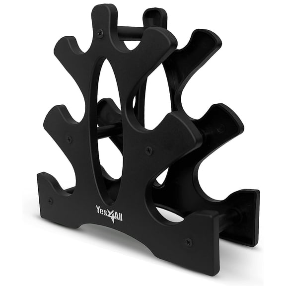 Yes4All Neoprene-Coated Dumbbell Weight Set for Women, 3, 5, and 8 lb, 3-Pair Rack Set