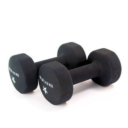 Yes4All 10LBS Set of 2 Neoprene Coated Dumbbells, Pair of Hand Weights for Women, Various Weight Options and 15 Color Choices - Black