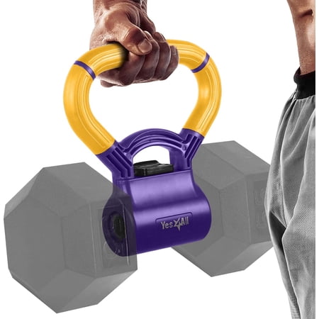 Yes4All New Version Kettle Grip, Yellow/Purple, Single